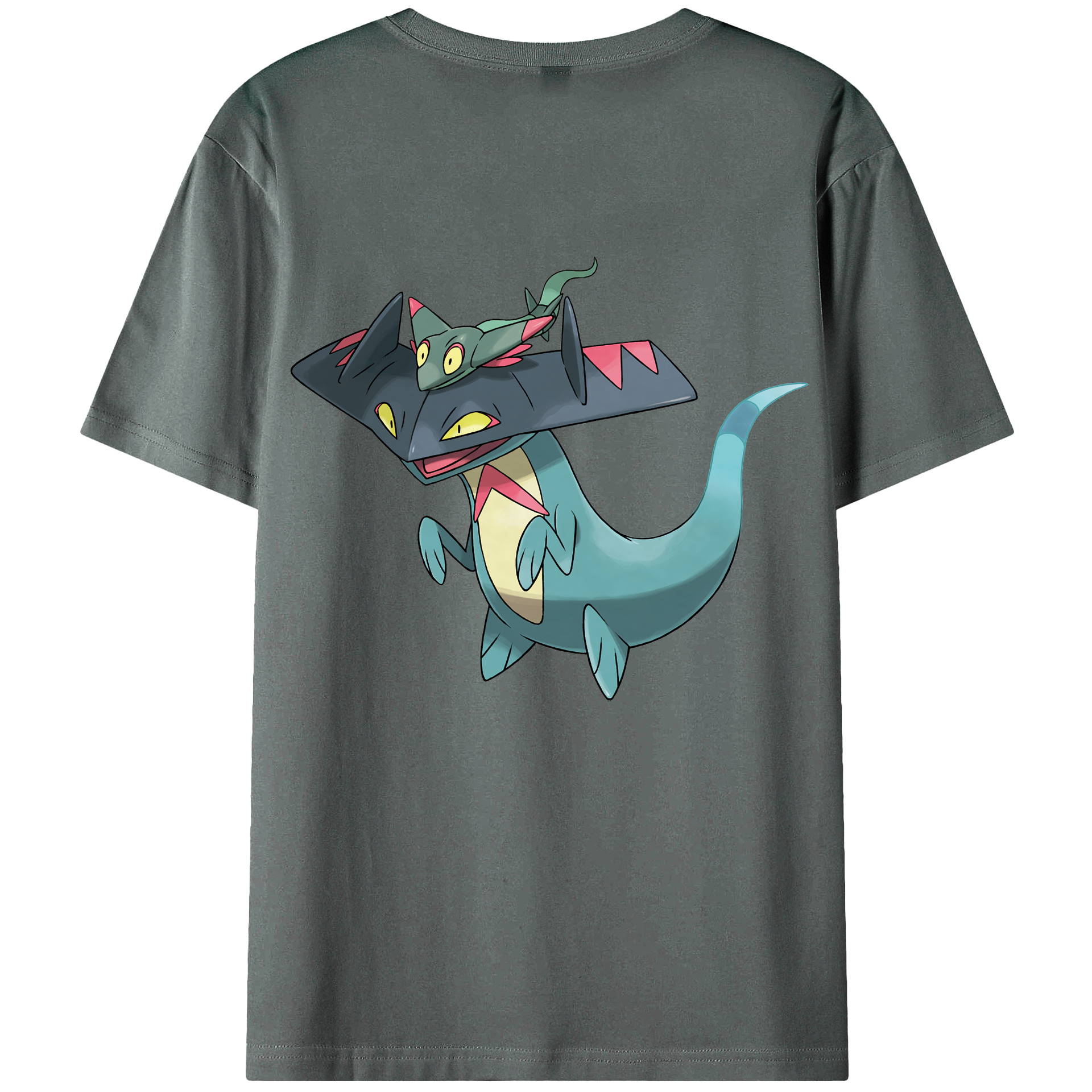 （画像用） ポケットモンスター Pokémon 綿100％ メンズ半袖Tシャツ（バックプリント） 通気性